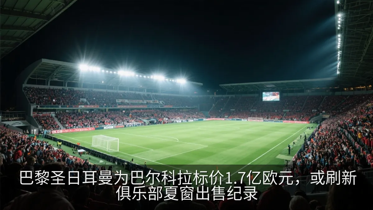 现代足球场内观众席与夜间比赛灯光